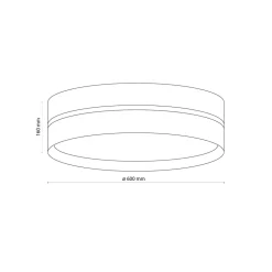 Deckenlampe Modern Jute Stoff rund Ø 60 cm Braun Weiß