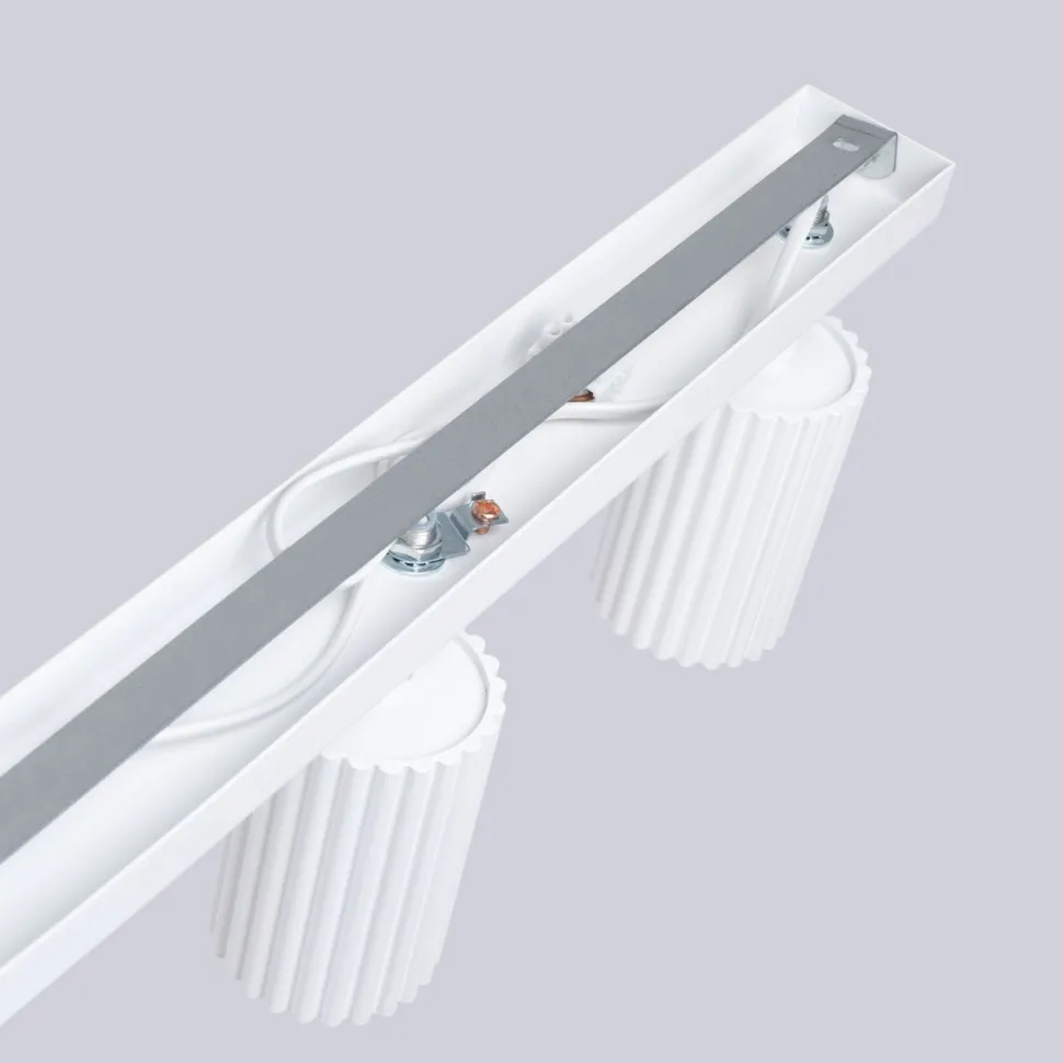 Deckenlampe Modern Weiß 117 cm schwenkbar 6x GU10 Aluminium