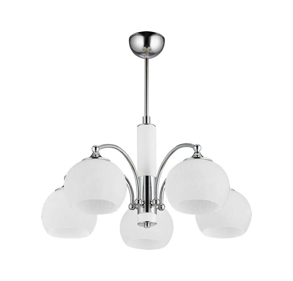 Deckenlampe NABO Chrom Weiß Ø58cm Glas Wohnzimmer