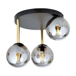Deckenlampe rund Ø 40 cm E14 Schwarz Grau Gold Glas Metall