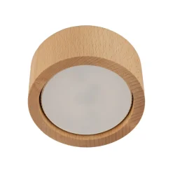 Deckenlampe rund Ø 9,5 cm H: 4,5 cm Aufputz GX53 Holz