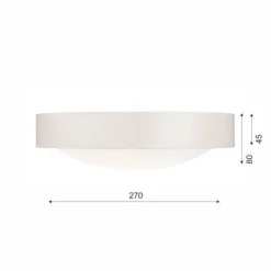 Deckenlampe rund Ø 27 cm Holz Glas blendarm Weiß