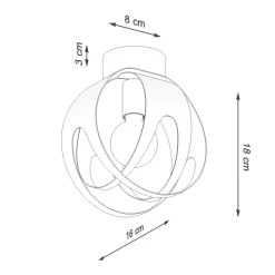Deckenlampe rund Ø 16 cm Kugel Modern Metall E27