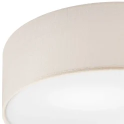 Deckenlampe rund Ø 45 cm Modern Stoffschirm Creme 2x E27