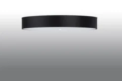 Deckenlampe rund Ø 100 cm Schwarz blendarm 6x E27 ZIROLI