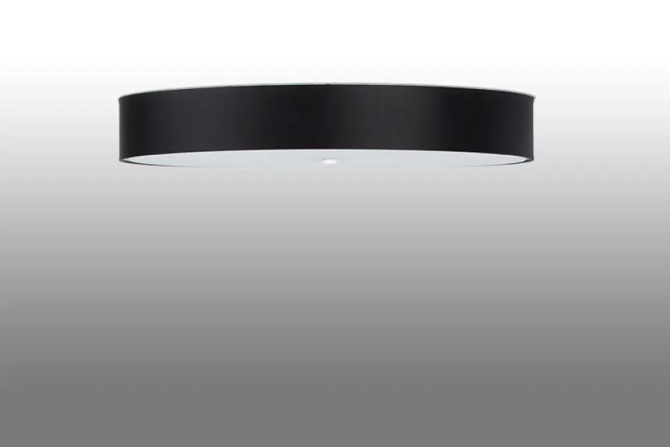 Deckenlampe rund Ø 100 cm Schwarz blendarm 6x E27 ZIROLI