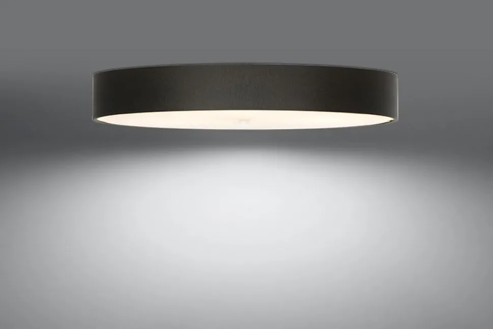 Deckenlampe rund Ø 100 cm Schwarz blendarm 6x E27 ZIROLI