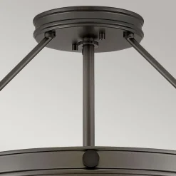 Deckenlampe rund Ø 55,8 cm Schwarz Weiß 4x E14 Metall Glas