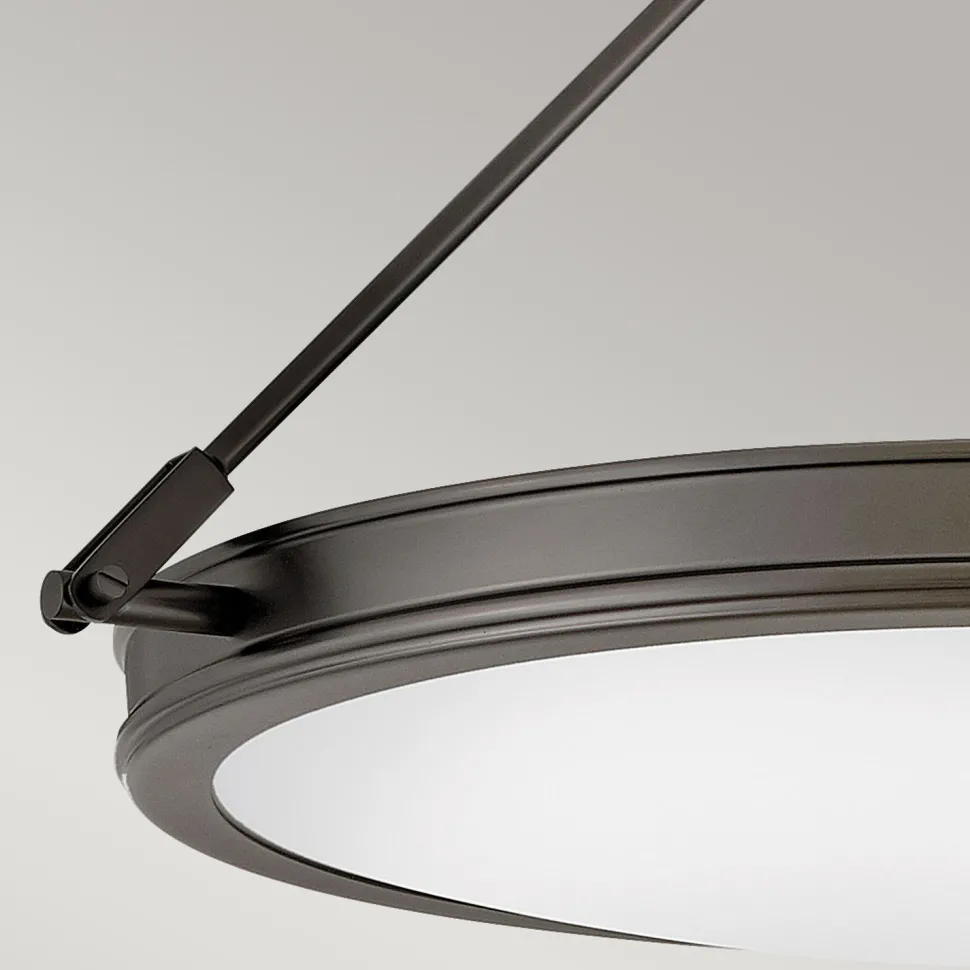 Deckenlampe rund Ø 55,8 cm Schwarz Weiß 4x E14 Metall Glas