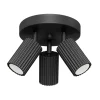 Deckenlampe rund 3-flammig GU10 Schwarz Ø 19,5 cm klein Modern