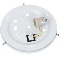 Deckenlampe rund Holz Glas Schirm Ø27cm Wohnzimmer