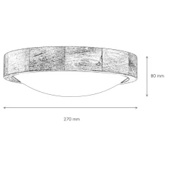 Deckenlampe rund Holz Glas Schirm Ø27cm Wohnzimmer