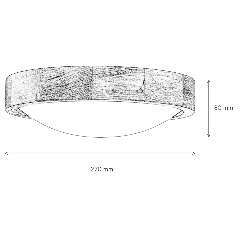 Deckenlampe rund Holz Glas Schirm Ø27cm Wohnzimmer