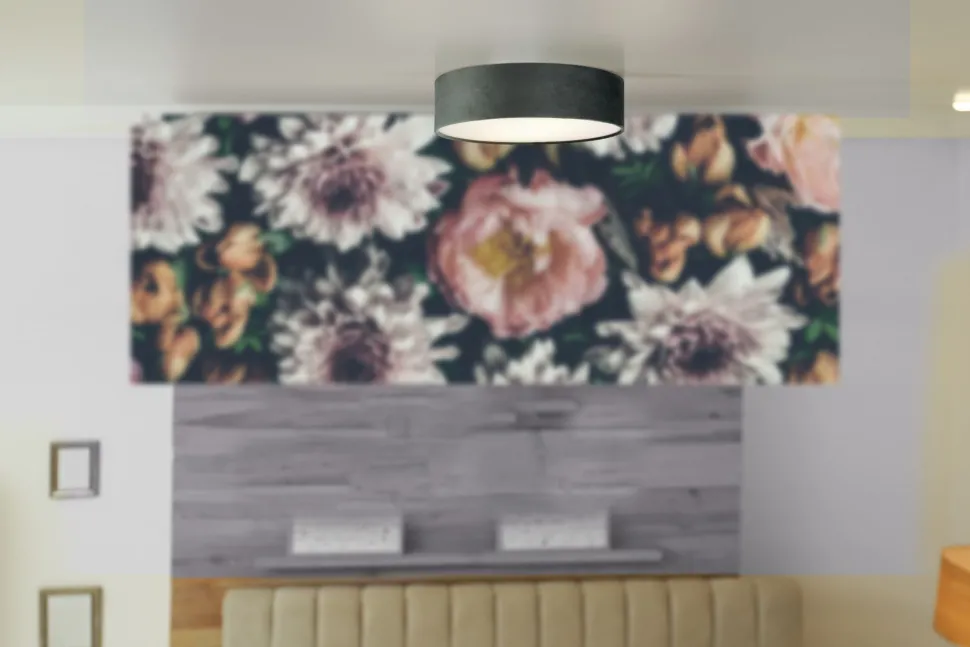 Deckenlampe Samt Schirm rund Ø 38 cm klein Grau 2x E27