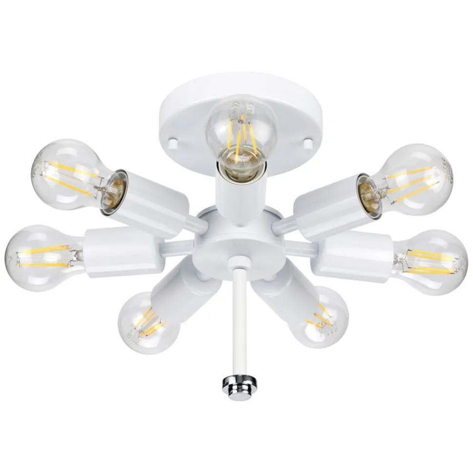 Deckenlampe Schlafzimmer Wohnzimmer Creme Chrom