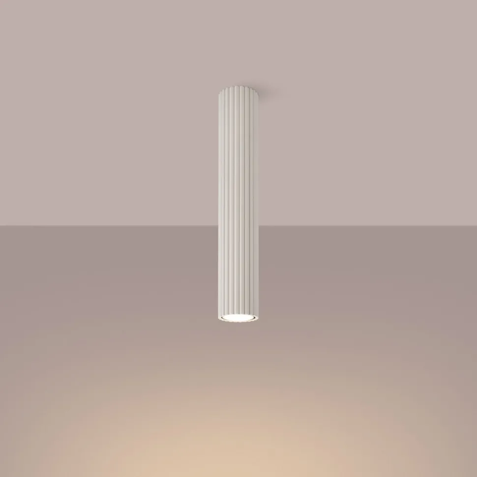 Deckenlampe schmal Ø 6,5 cm H: 40 cm in Creme Modern