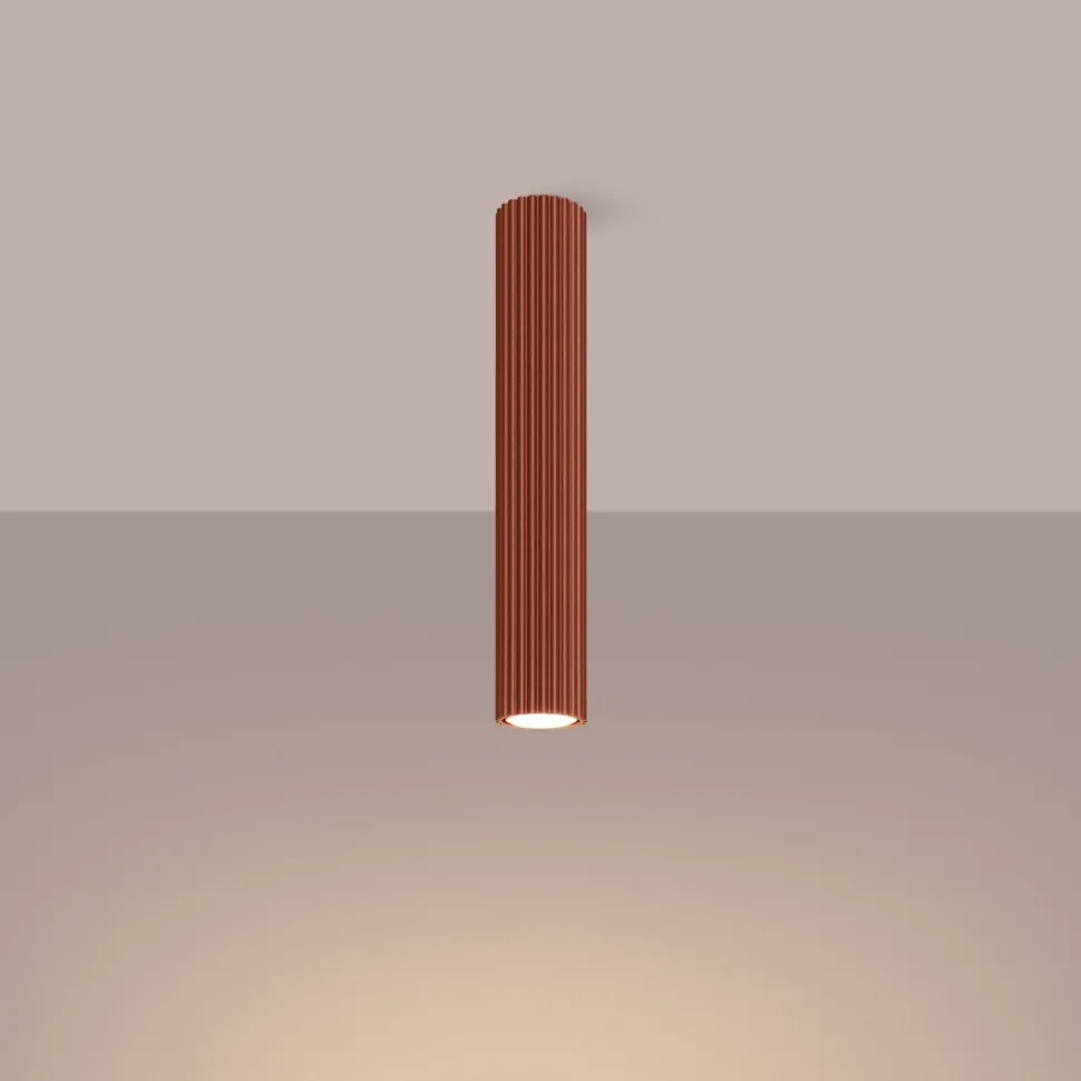 Deckenlampe schmal Ø 6,5 cm H: 40 cm Rot Modern Aluminium