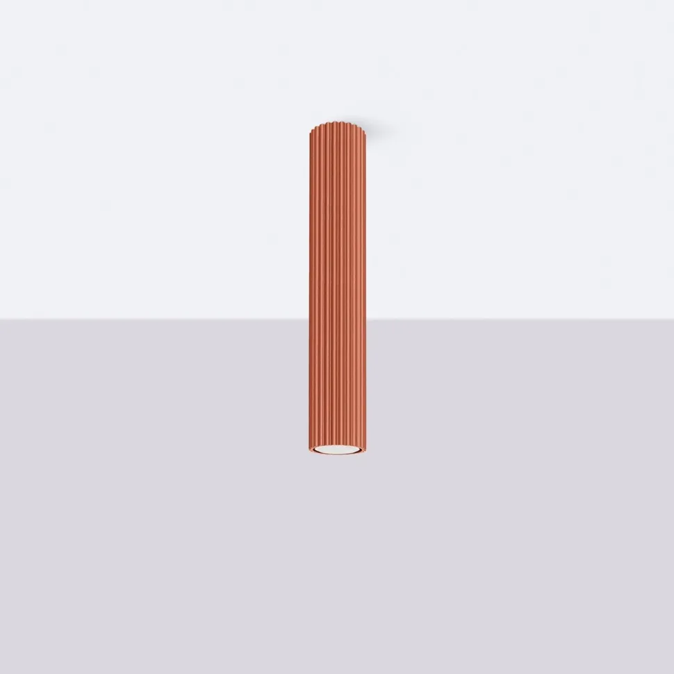 Deckenlampe schmal Ø 6,5 cm H: 40 cm Rot Modern Aluminium