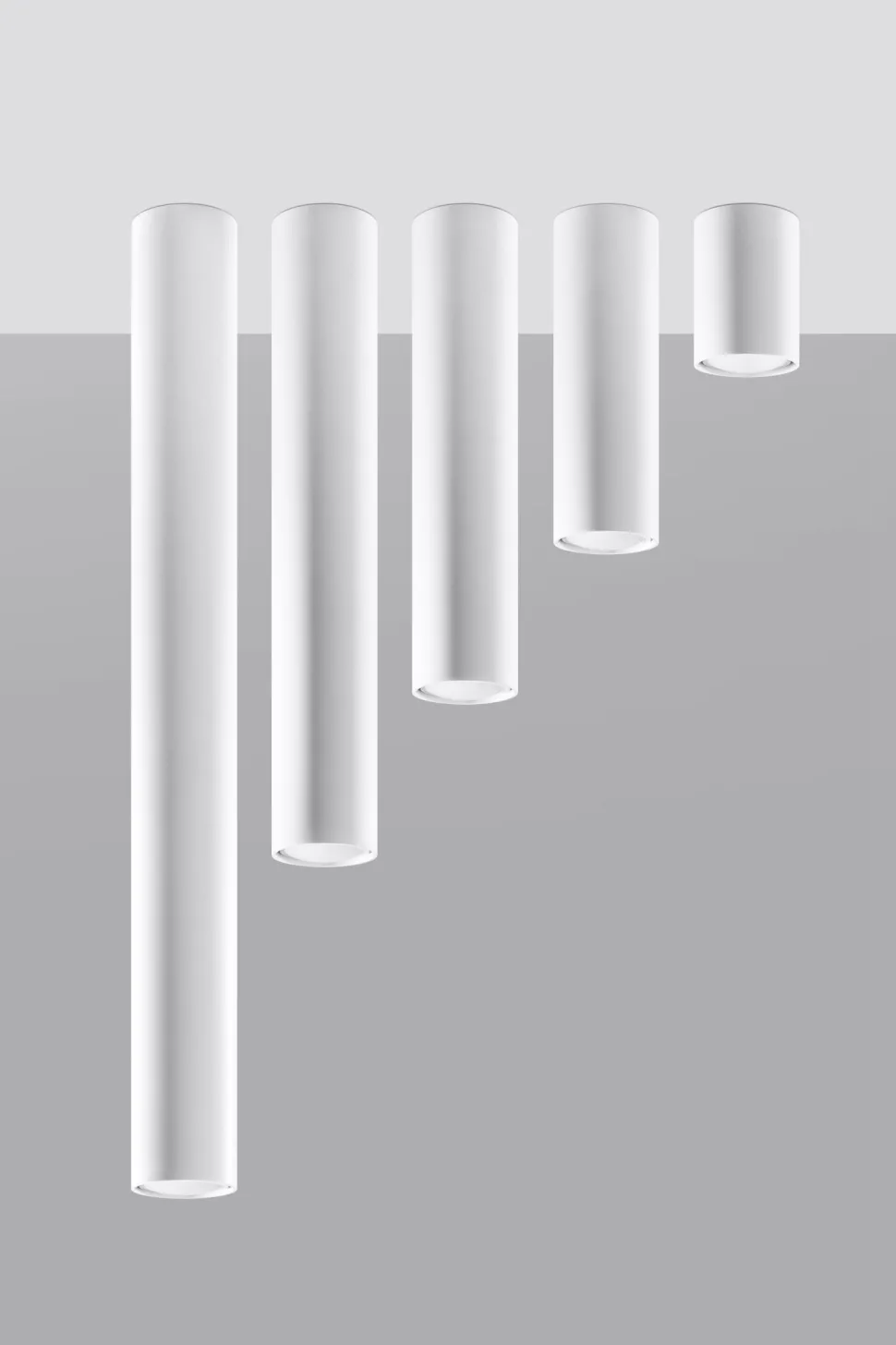 Deckenlampe schmal Ø 6 cm Modern Metall Weiß GU10