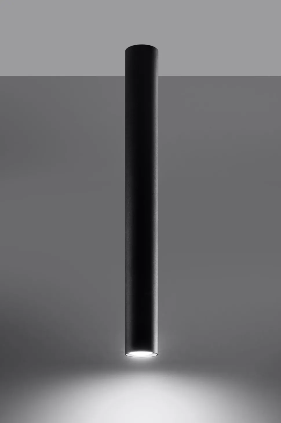 Deckenlampe Schwarz 60 cm hoch Ø 6 cm Zylinder GU10