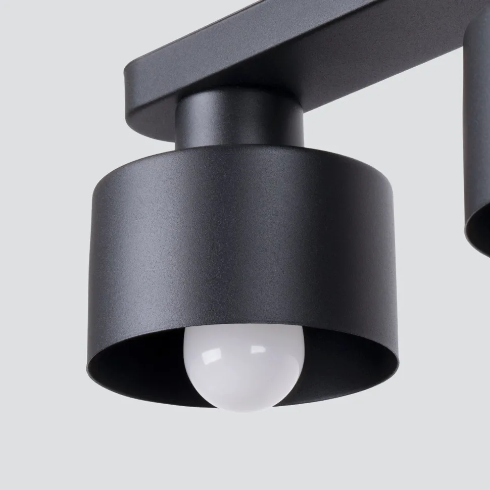 Deckenlampe Schwarz 34 cm lang Metall 2-flammig E27