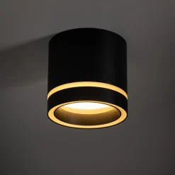 Deckenlampe Schwarz Aufputz Ø 8,5 cm klein Metall