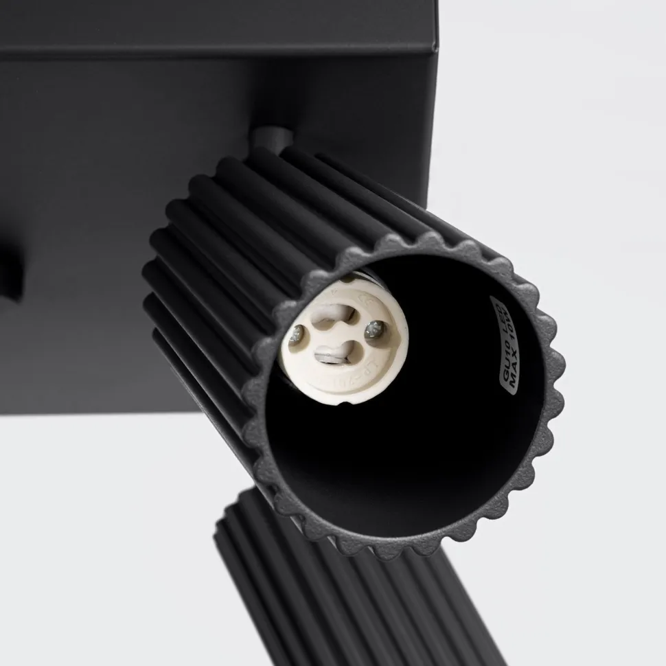 Deckenlampe Schwarz B: 25 cm klein schwenkbar 4-flammig GU10