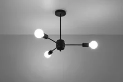 Deckenlampe Schwarz 3-flammig Ø 61 cm Metall CENZI