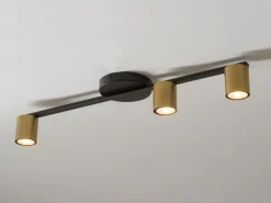 Deckenlampe Schwarz Gold GU10 Metall Zylinder stilvoll