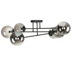 Deckenlampe Schwarz Graphit E14 Glas Metall