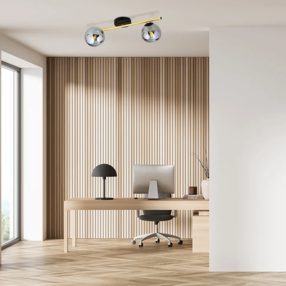 Deckenlampe Schwarz Grau Gold 55 cm klein