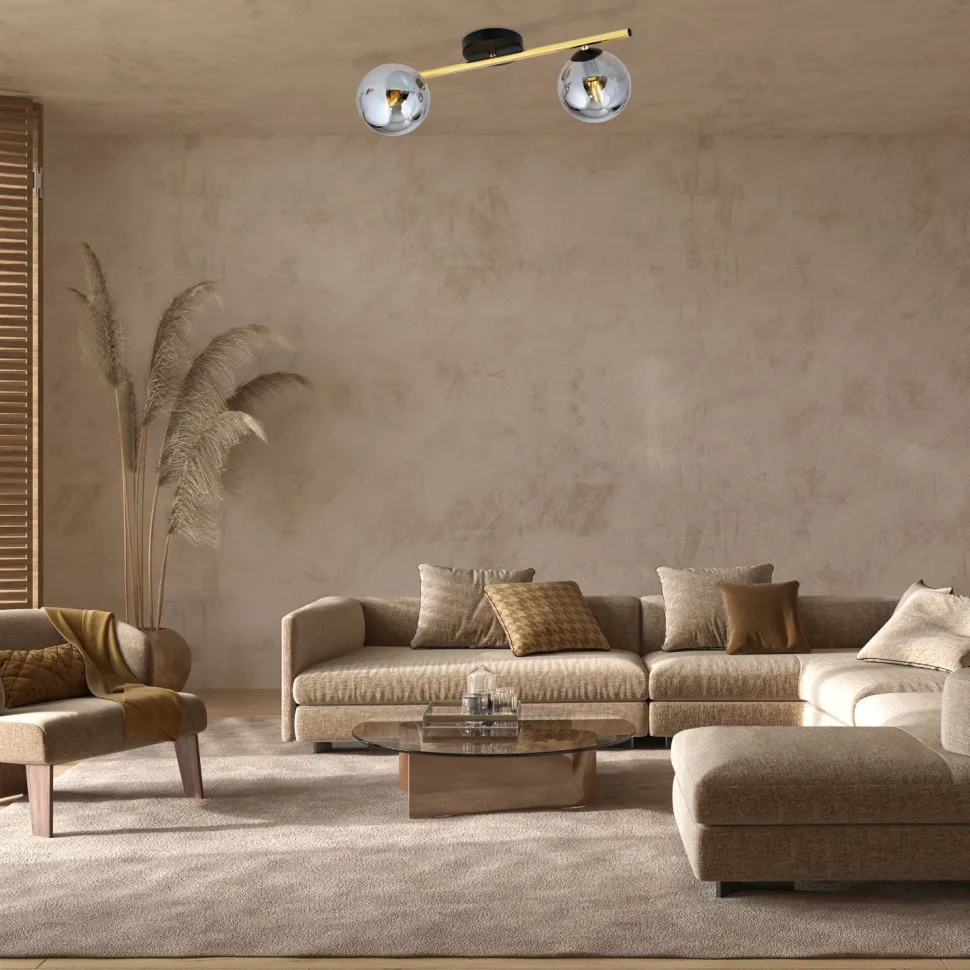 Deckenlampe Schwarz Grau Gold 55 cm klein