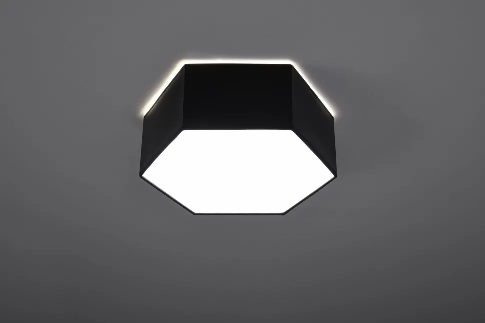 Deckenlampe Schwarz klein flach blendarm 2x E27 ESROM