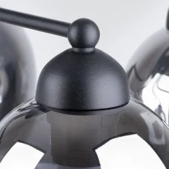 Deckenlampe Schwarz Rauchglas Metall E27 Modern