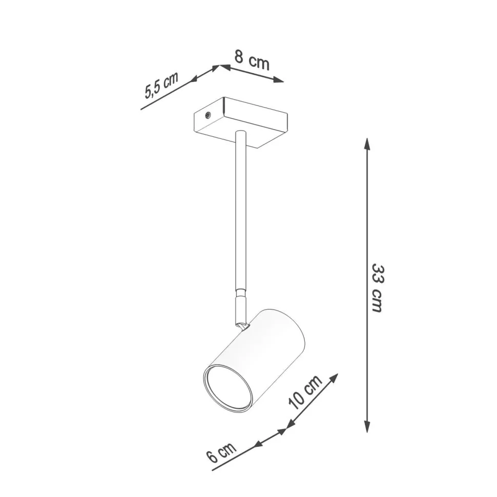 Deckenlampe Schwarz schwenkbar Metall GU10 H: 33 cm