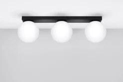 Deckenlampe Schwarz Weiß 3-flammig 50 cm lang RAMSI