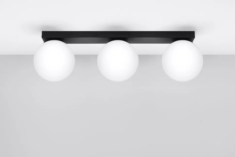 Deckenlampe Schwarz Weiß 3-flammig 50 cm lang RAMSI