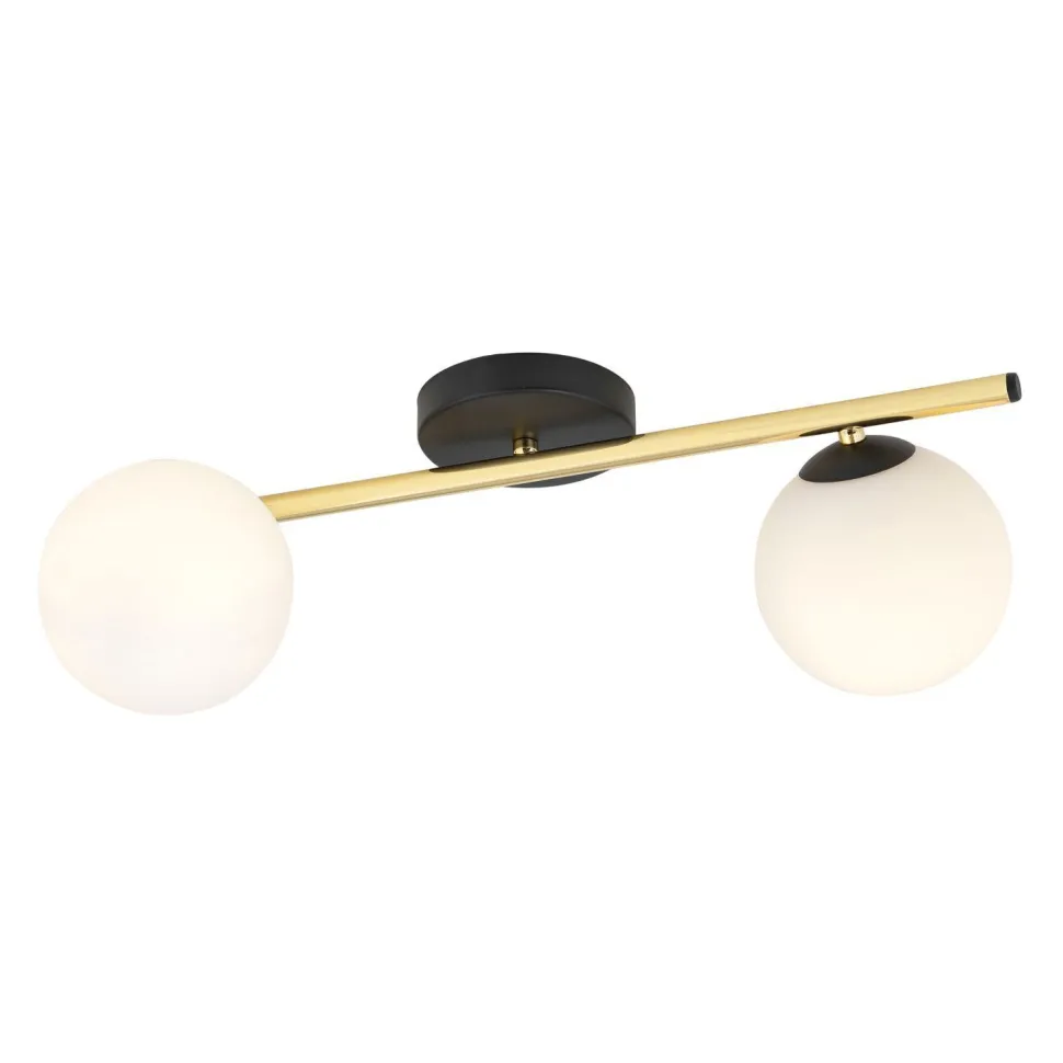 Deckenlampe Schwarz Weiß Gold blendarm 55 cm lang E14