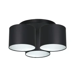 Deckenlampe Schwarz Weiß Stoff Metall Ø45 cm blendarm