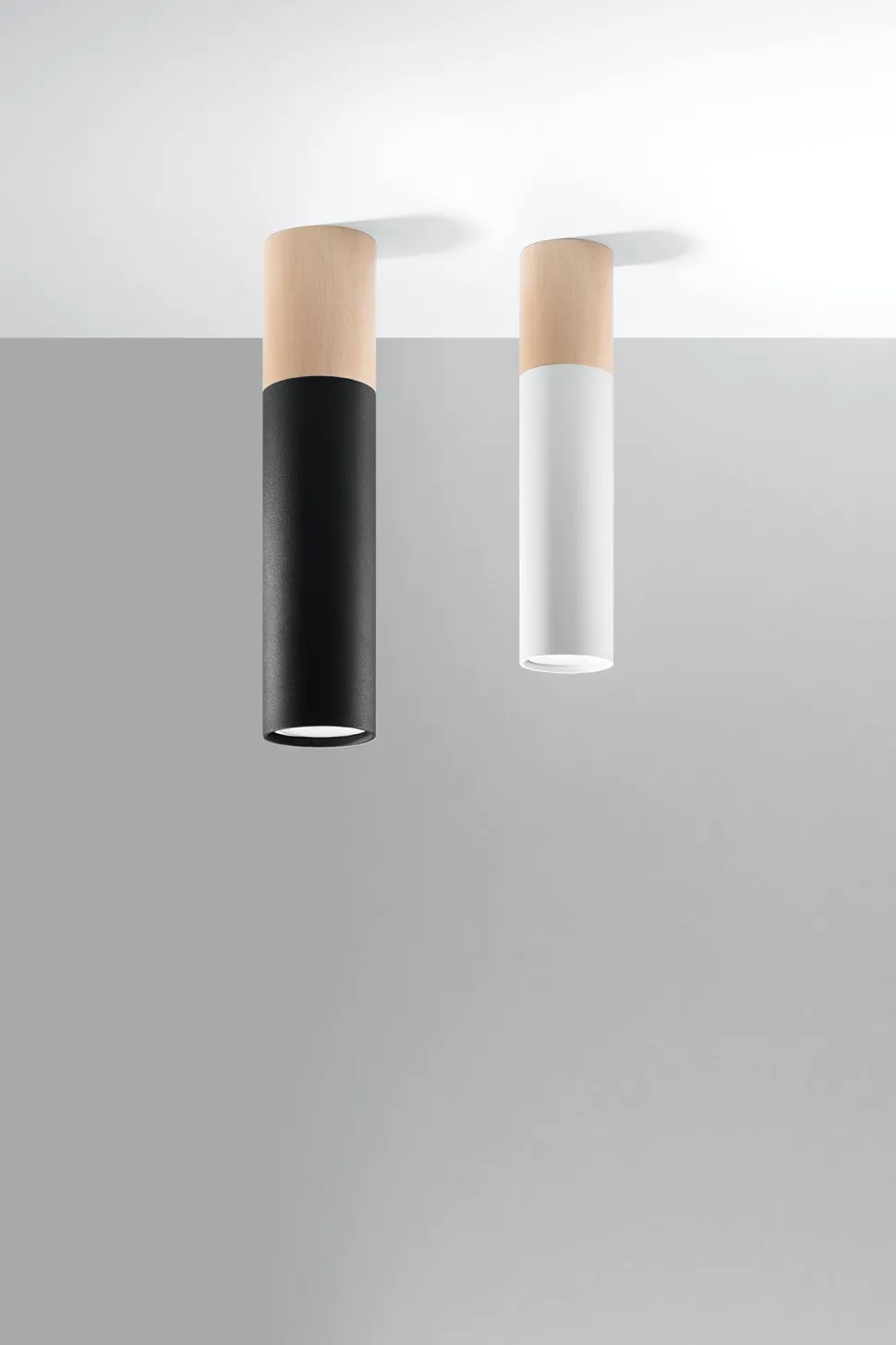 Deckenlampe Skandinavisch Metall Holz Weiß Natur Ø 6 cm