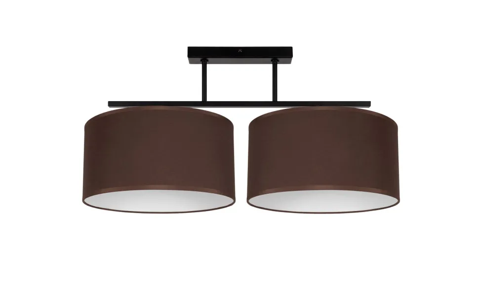 Deckenlampe Stoff blendarm Schwarz Braun Weiß E27 70 cm