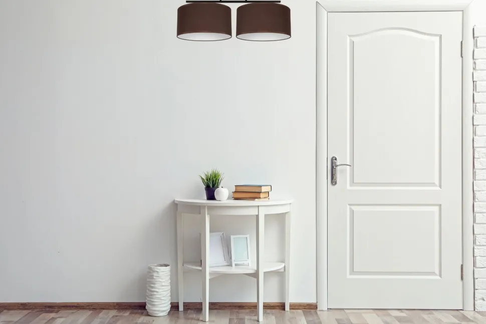 Deckenlampe Stoff blendarm Schwarz Braun Weiß E27 70 cm