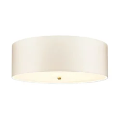 Deckenlampe Stoff groß rund Ø76cm in Creme Messing