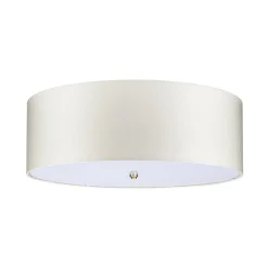 Deckenlampe Stoff groß rund Ø76cm in Creme Messing