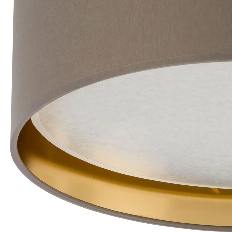 Deckenlampe Stoff rund Ø 45 cm Beige Gold blendarm