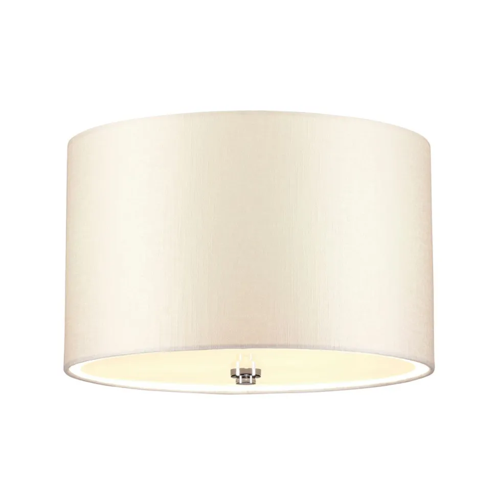 Deckenlampe Stoff rund Ø36cm Creme Chrom Modern VARINDA