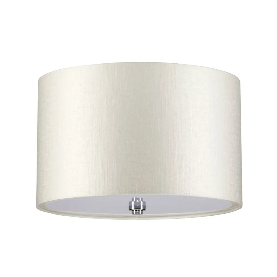 Deckenlampe Stoff rund Ø36cm Creme Chrom Modern VARINDA