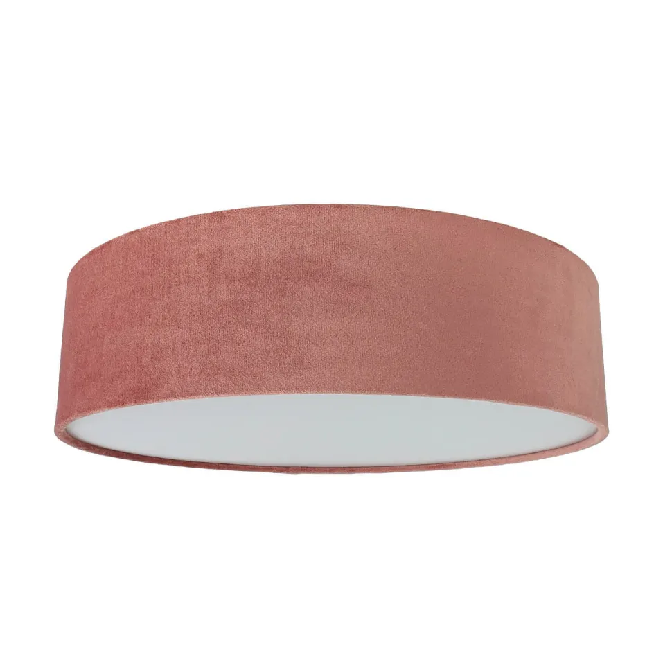 Deckenlampe Stoff Samt rund Ø 38 cm H: 10 cm Rosa 2x E27