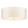 Deckenlampe Stoff Schirm in Creme Chrom rund 66 cm