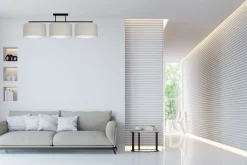 Deckenlampe Stoff Schwarz Grau Weiß E27 100 cm